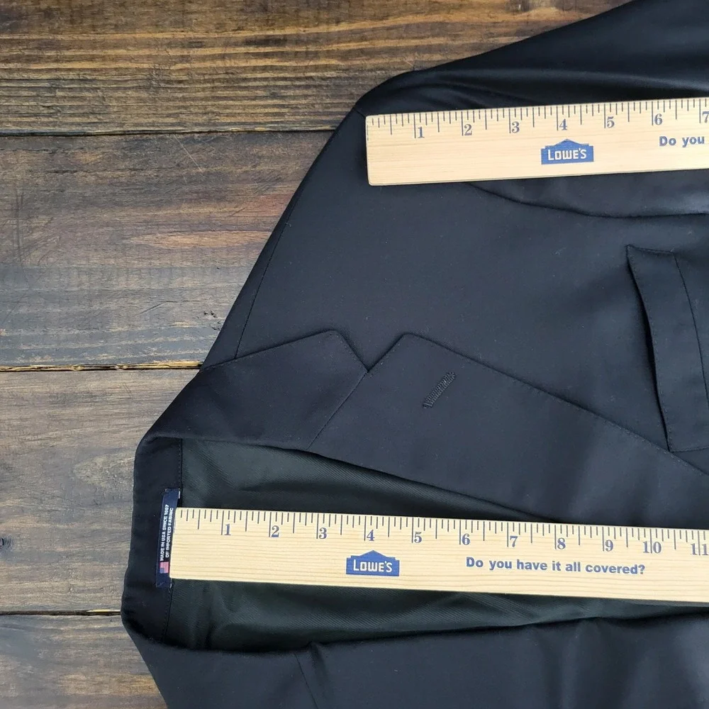 Hart Schaffner Marx Men's Sport Coat Blazer Two Button‎ Black Twill Wool 44L